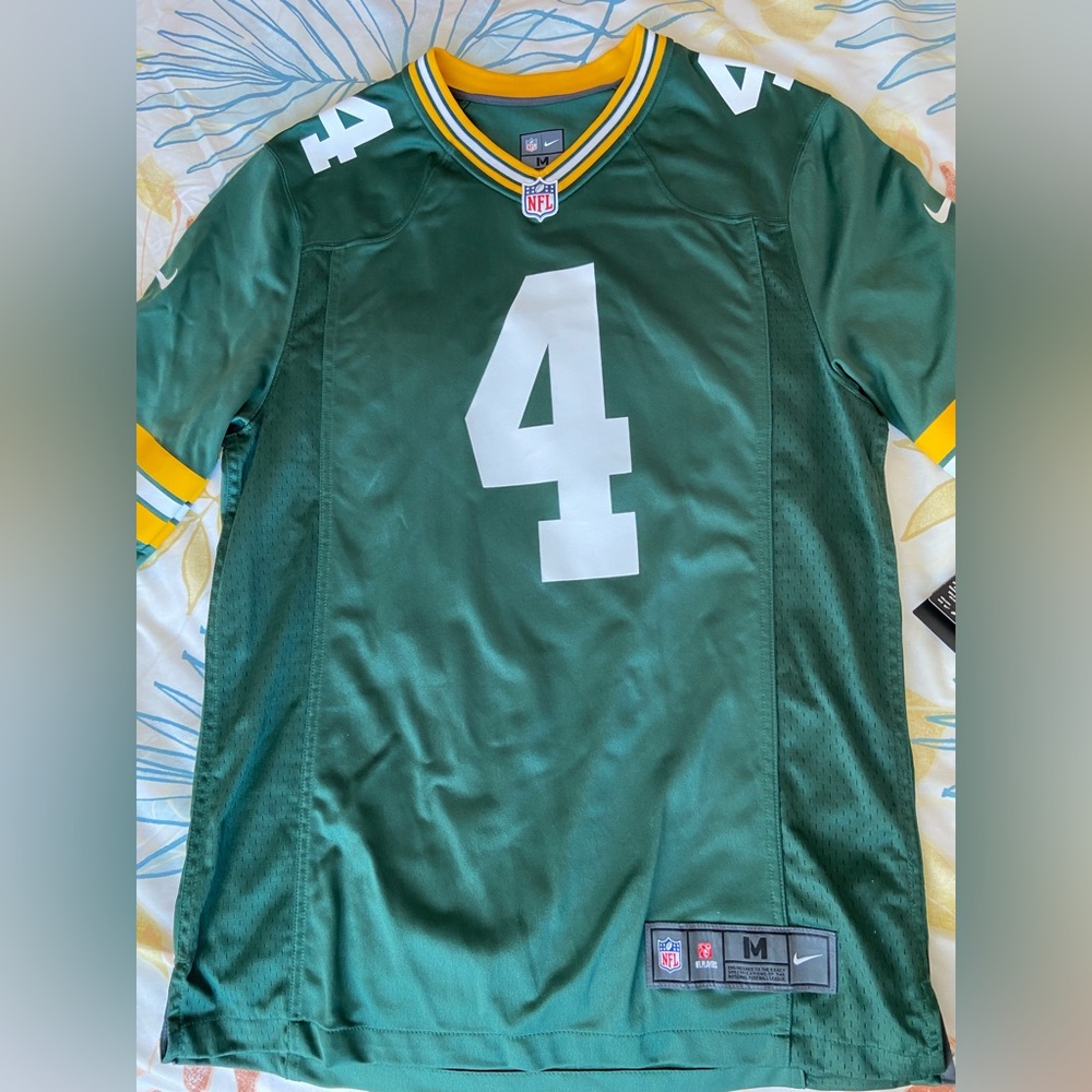 Nike NFL onfield Brett Favre Green Boy Packers #4 for Men!!